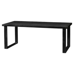 Mangohoutonline - Eettafel Britt Black 140x90cm Rechthoekig - Zwart - Mahom