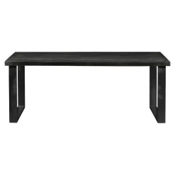 Mangohoutonline - Eettafel Britt Black 140x90cm Rechthoekig - Zwart - Mahom