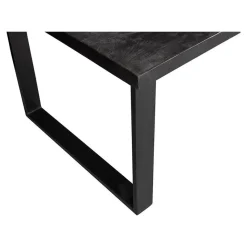 Mangohoutonline - Eettafel Britt Black 140x90cm Rechthoekig - Zwart - Mahom