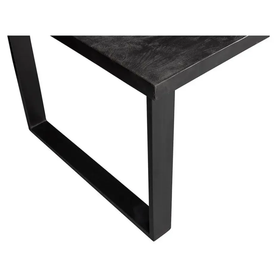 Mangohoutonline - Eettafel Britt Black 140x90cm Rechthoekig - Zwart - Mahom