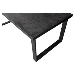 Mangohoutonline - Eettafel Britt Black 140x90cm Rechthoekig - Zwart - Mahom