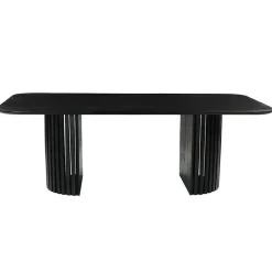 Mangohoutonline - Eettafel Lucia Black 240x110cm Rechthoekig - Zwart - Mahom