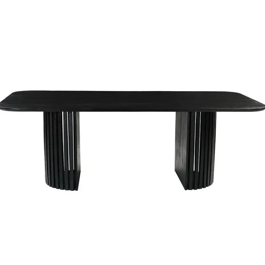 Mangohoutonline - Eettafel Lucia Black 240x110cm Rechthoekig - Zwart - Mahom