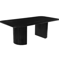 Mangohoutonline - Eettafel Lucia Black 240x110cm Rechthoekig - Zwart - Mahom
