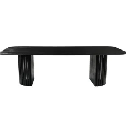 Mangohoutonline - Eettafel Lucia Black 240x110cm Rechthoekig - Zwart - Mahom