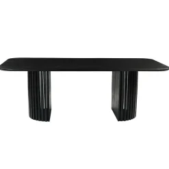 Mangohoutonline - Eettafel Lucia Black 210x100cm Rechthoekig - Zwart - Mahom