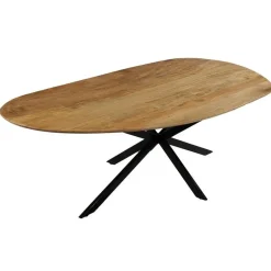 Mangohoutonline - Eettafel Organisch Alessia 260x120cm - Bruin - Mahom