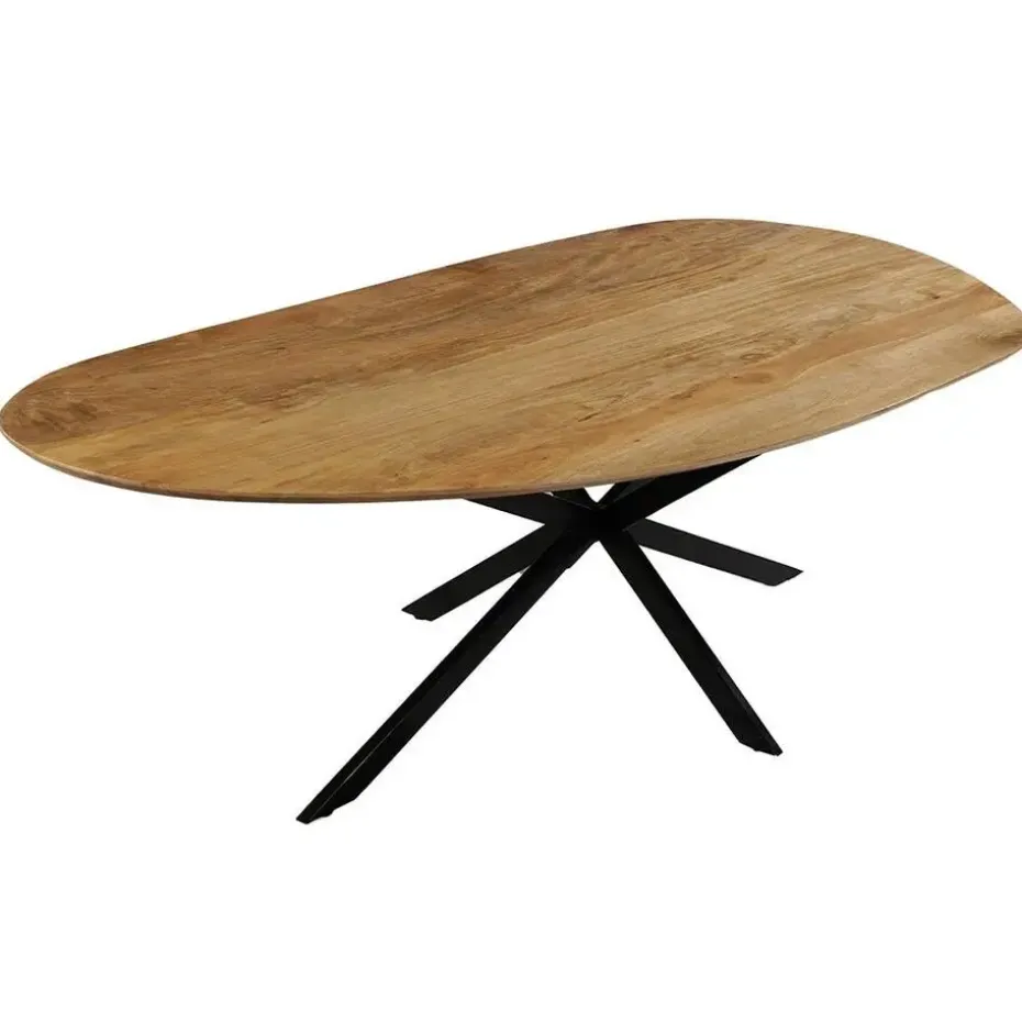 Mangohoutonline - Eettafel Organisch Alessia 260x120cm - Bruin - Mahom