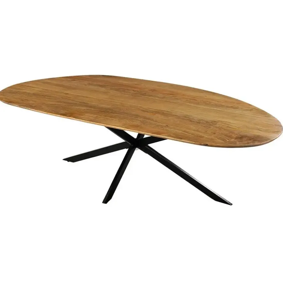 Mangohoutonline - Eettafel Organisch Alessia 260x120cm - Bruin - Mahom