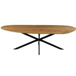 Mangohoutonline - Eettafel Organisch Alessia 260x120cm - Bruin - Mahom