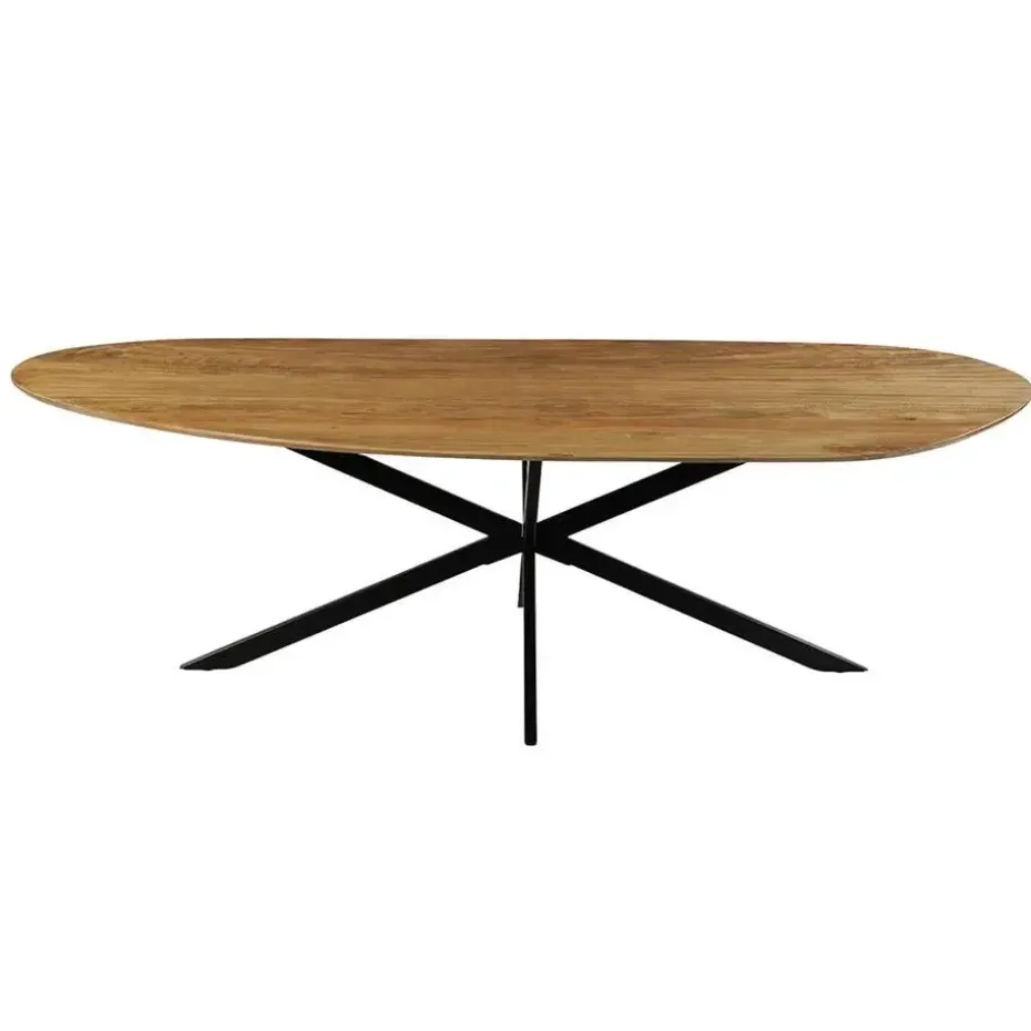Mangohoutonline - Eettafel Organisch Alessia 260x120cm - Bruin - Mahom