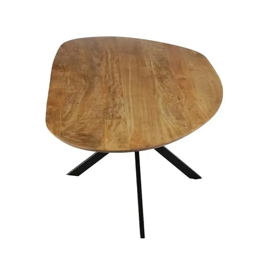 Mangohoutonline - Eettafel Organisch Alessia 260x120cm - Bruin - Mahom