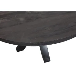 Mangohoutonline - Eettafel Madison Black Ø 110 Rond - Zwart - Mahom