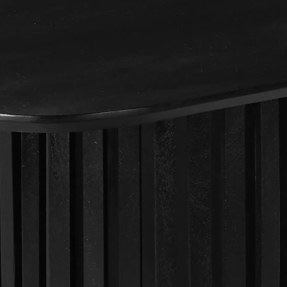 Mangohoutonline - Eettafel Lucia Black 260x120cm Rechthoekig - Zwart - Mahom