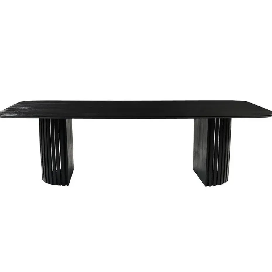 Mangohoutonline - Eettafel Lucia Black 260x120cm Rechthoekig - Zwart - Mahom