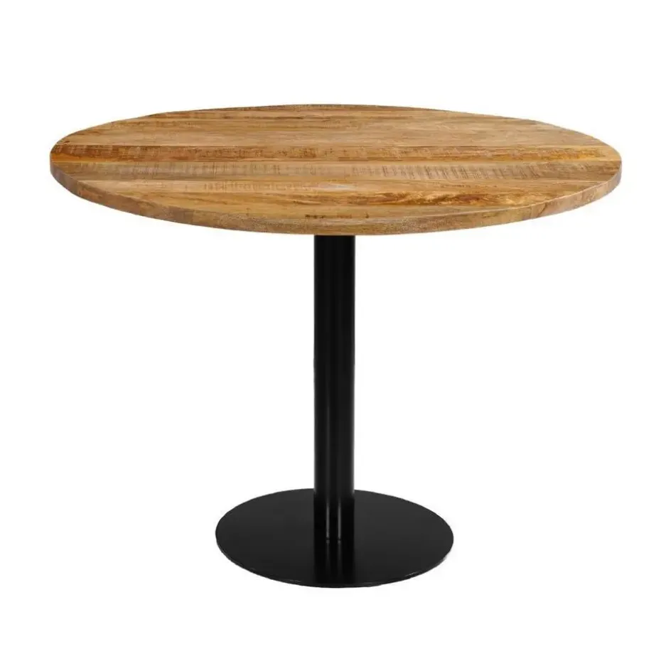 Mangohoutonline - Horecatafel Rond Ø100cm Rond - Bruin - Mahom