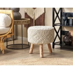 MANZAI - Voetenbank - Beige - 40 x cm - Katoen