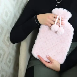 MARBEAUX Warmwaterkruik Set van 2 Stuks Kruik met Zachte Hoes Beige en Roze M...