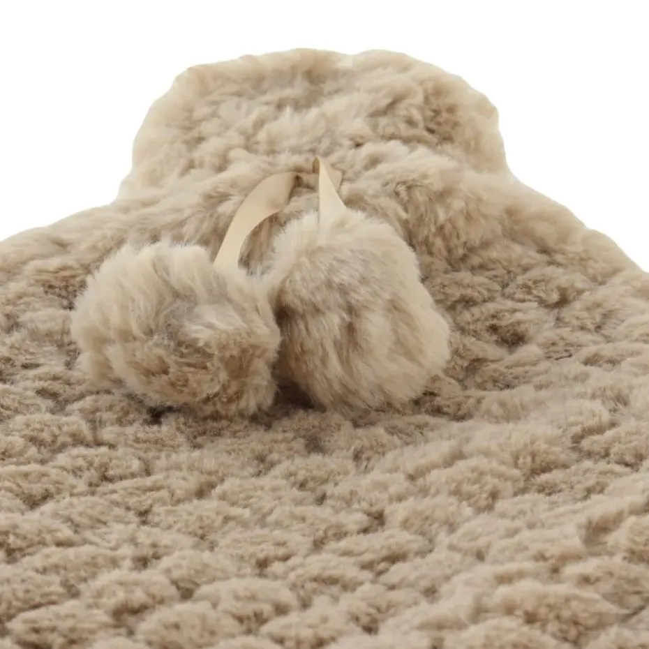 MARBEAUX Warmwaterkruik Set van 2 Stuks Kruik met Zachte Hoes Beige en Roze M...