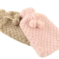 MARBEAUX Warmwaterkruik Set van 2 Stuks Kruik met Zachte Hoes Beige en Roze M...