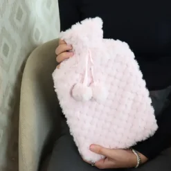 MARBEAUX Warmwaterkruik Set van 2 Stuks Kruik met Zachte Hoes Roze Pittenzak...