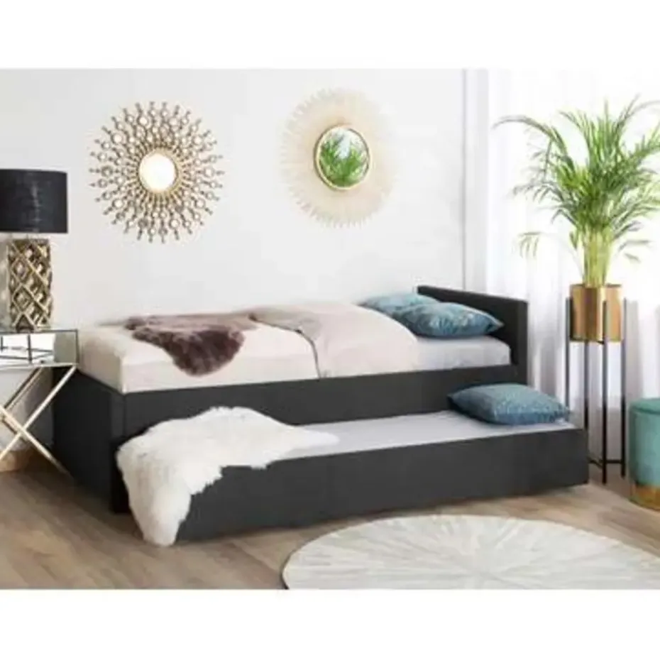 MARMANDE - Onderschuifbed - Grijs - 80 x 200 cm - Polyester