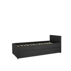 MARMANDE - Onderschuifbed - Grijs - 80 x 200 cm - Polyester