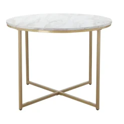 Maro - Ronde eettafel Ø90 cm voor 4 personen in MDF marmer