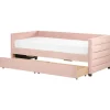 MARRAY - Slaapbank - Roze - 90 x 200 cm - Fluweel