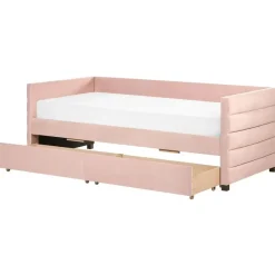 MARRAY - Slaapbank - Roze - 90 x 200 cm - Fluweel