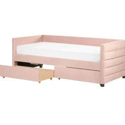 MARRAY - Slaapbank - Roze - 90 x 200 cm - Fluweel