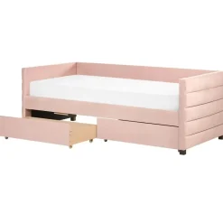MARRAY - Slaapbank - Roze - 90 x 200 cm - Fluweel