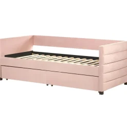 MARRAY - Slaapbank - Roze - 90 x 200 cm - Fluweel