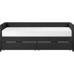 MARRAY - Slaapbank - Zwart - 90 x 200 cm - Fluweel