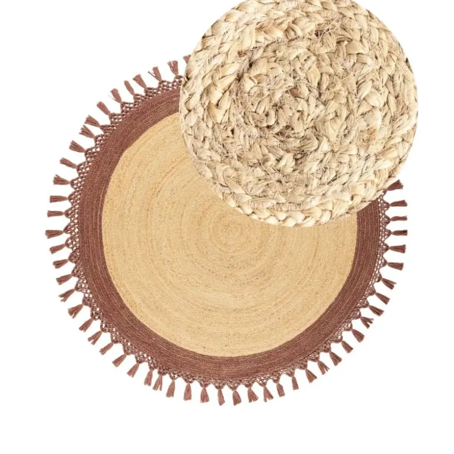 MARTS - Vloerkleed - Beige/Bruin - 140 cm - Jute