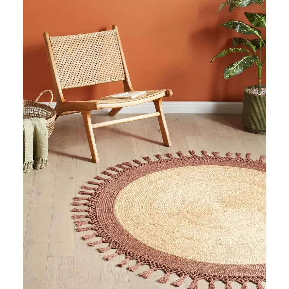 MARTS - Vloerkleed - Beige/Bruin - 140 cm - Jute