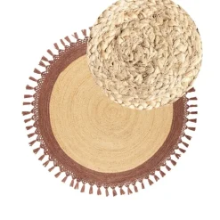 MARTS - Vloerkleed - Beige/Bruin - 140 cm - Jute