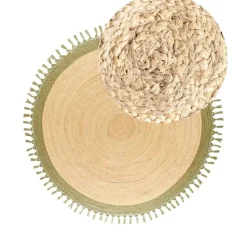 MARTS - Vloerkleed - Beige/Groen - 200 cm - Jute