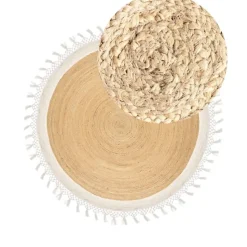 MARTS - Vloerkleed - Beige/Wit - 200 cm - Jute