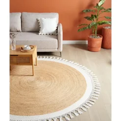 MARTS - Vloerkleed - Beige/Wit - 200 cm - Jute