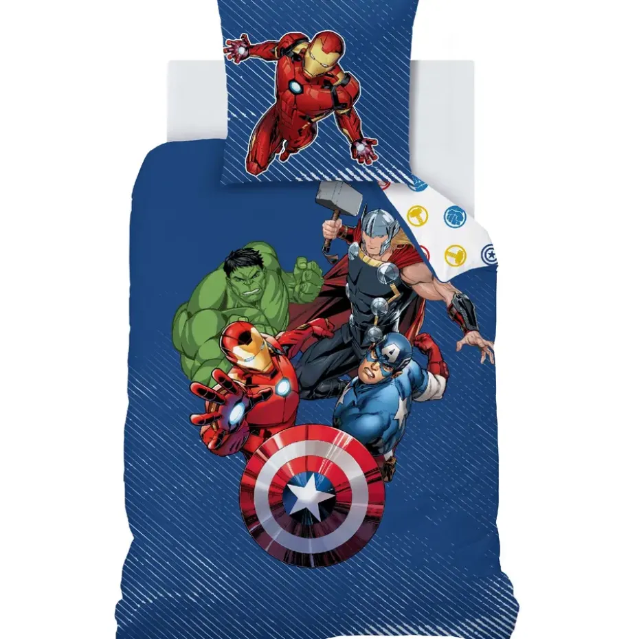 Marvel Avengers Dekbedovertrek Team - Eenpersoons - 140 x 200 cm - Katoen