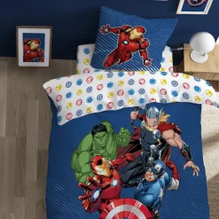 Marvel Avengers Dekbedovertrek Team - Eenpersoons - 140 x 200 cm - Katoen