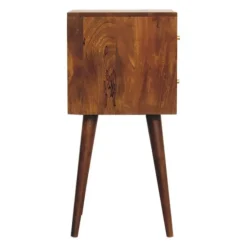 Massief Houten Eiken-achtige Kastanje Kubus Nachtkastje