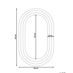 MASSILLY - Wandspiegel - Zwart - 43 x 69 cm - Metaal