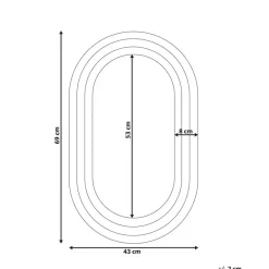 MASSILLY - Wandspiegel - Zwart - 43 x 69 cm - Metaal