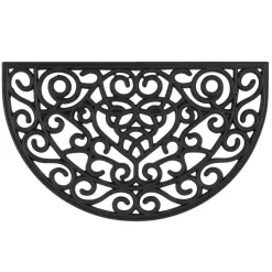 Mat Country halfrond - zwart - 45x75 cm