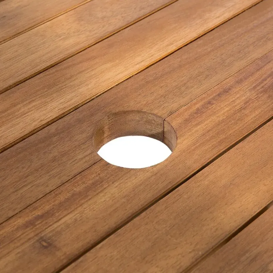 MAUI - Tuinset voor 8 - Lichte houtkleur/Cremewit - Acaciahout