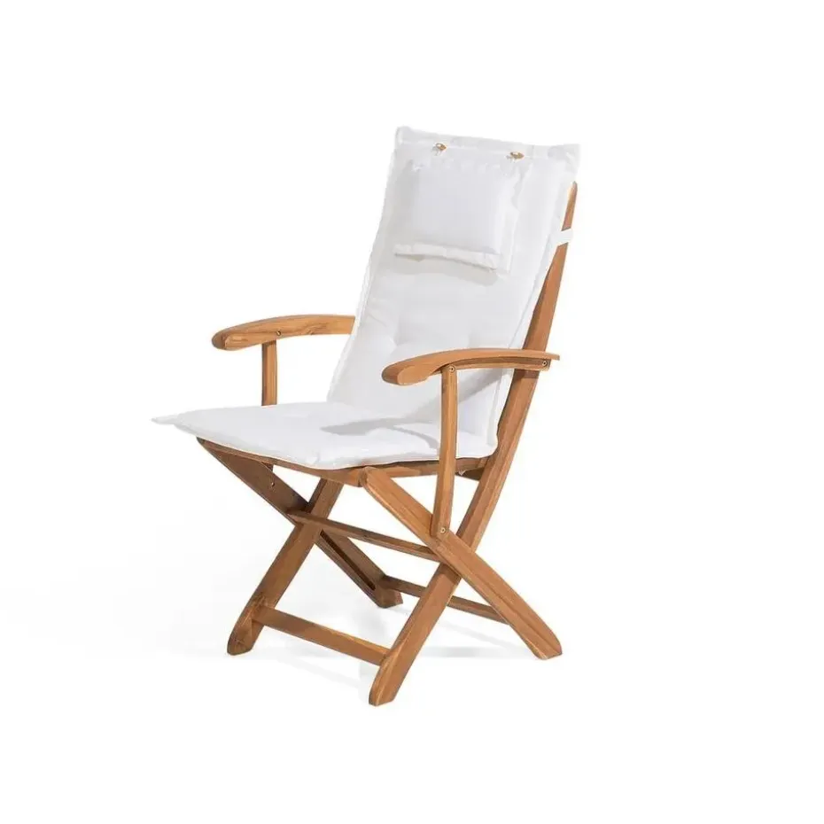 MAUI - Tuinset voor 8 - Lichte houtkleur/Cremewit - Acaciahout