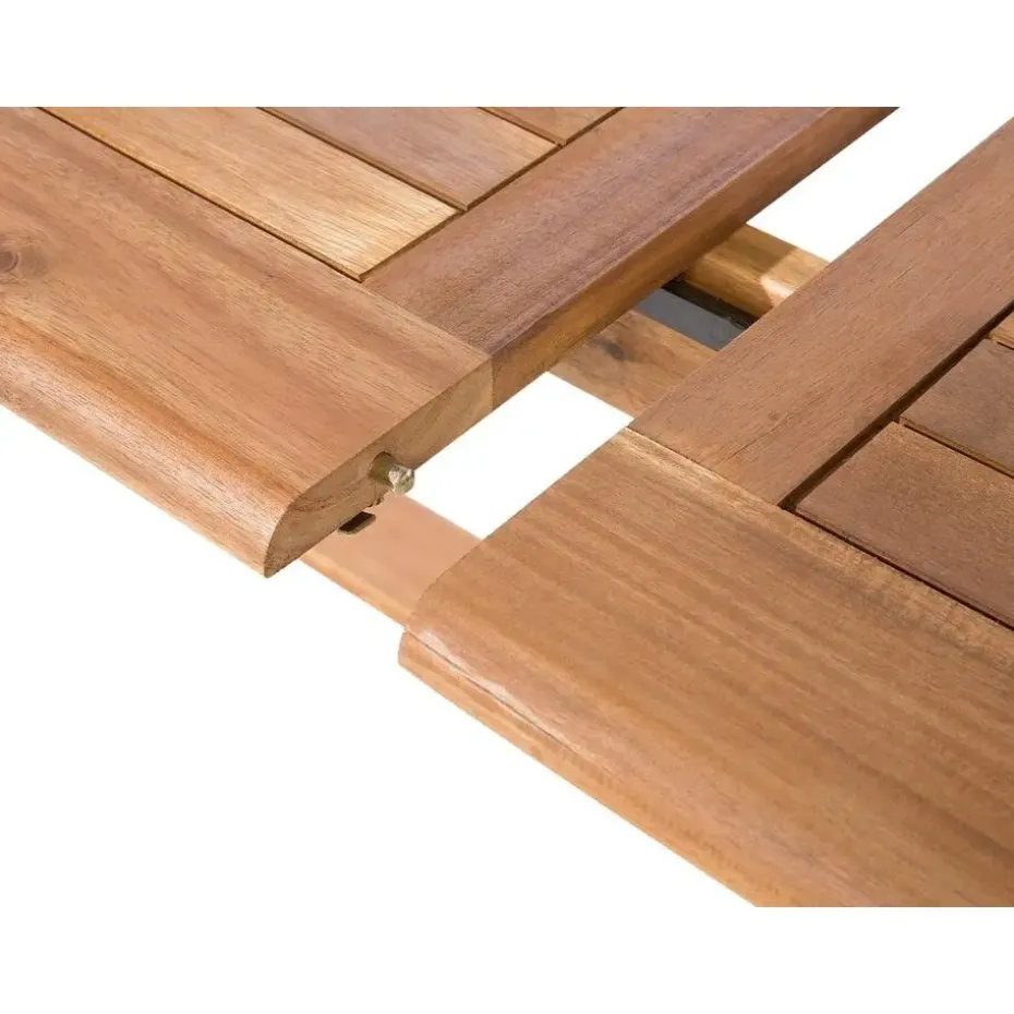 MAUI - Tuinset voor 8 - Lichte houtkleur/Cremewit - Acaciahout