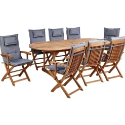 MAUI II - Tuinset voor 8 - Lichthout/Grafietgrijs - Acaciahout